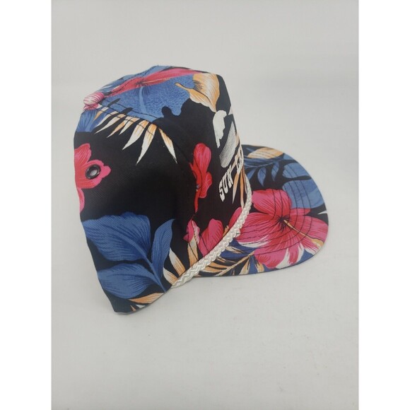 San Sun Vintage Sun Land Beef Co Hawaiian Print Snapback Hat Braided Cord NOS - Picture 6 of 14